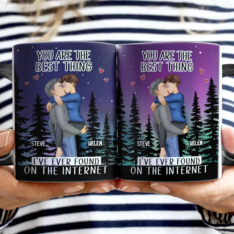 Gift For Couples, Gift For Husband, Gift For Wife, Gift For Boyfriend, Gift For Girlfriend - Found On the Internet Couple - Personalized Color Changing Mug