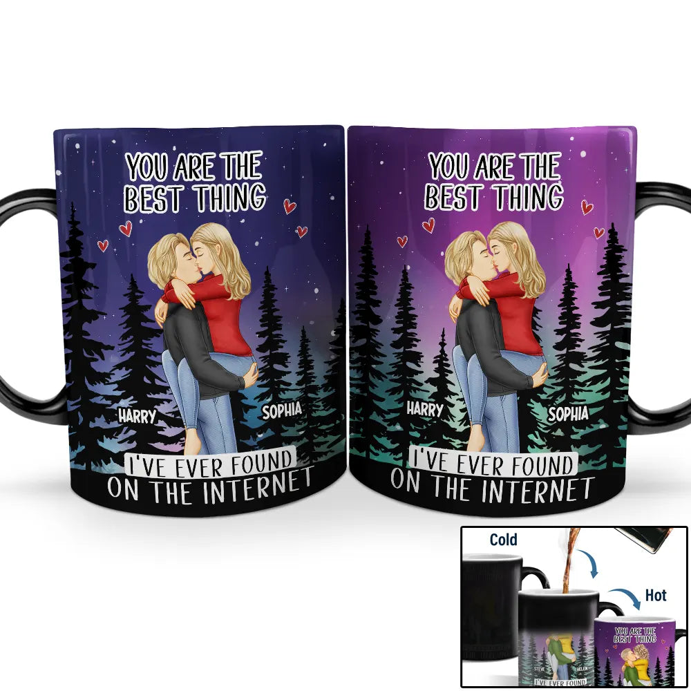 Gift For Couples, Gift For Husband, Gift For Wife, Gift For Boyfriend, Gift For Girlfriend - Found On the Internet Couple - Personalized Color Changing Mug
