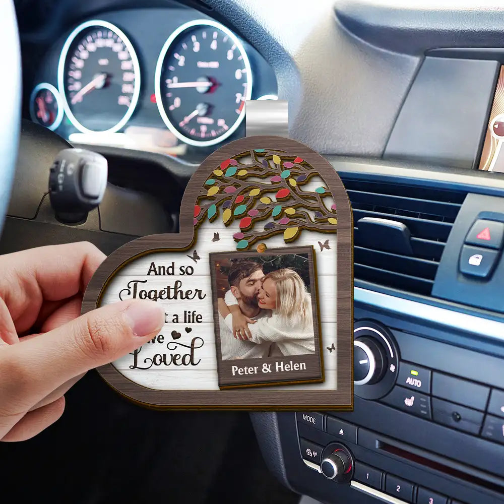 Gift For Couples, Gift For Husband, Gift For Boyfriend, Gift For Wife, Gift For Girlfriend - Custom Photo My Favorite Place In All The World Is Next To You - Personalized Custom Shaped Car Visor Clip