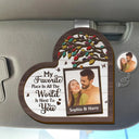 Gift For Couples, Gift For Husband, Gift For Boyfriend, Gift For Wife, Gift For Girlfriend - Custom Photo My Favorite Place In All The World Is Next To You - Personalized Custom Shaped Car Visor Clip