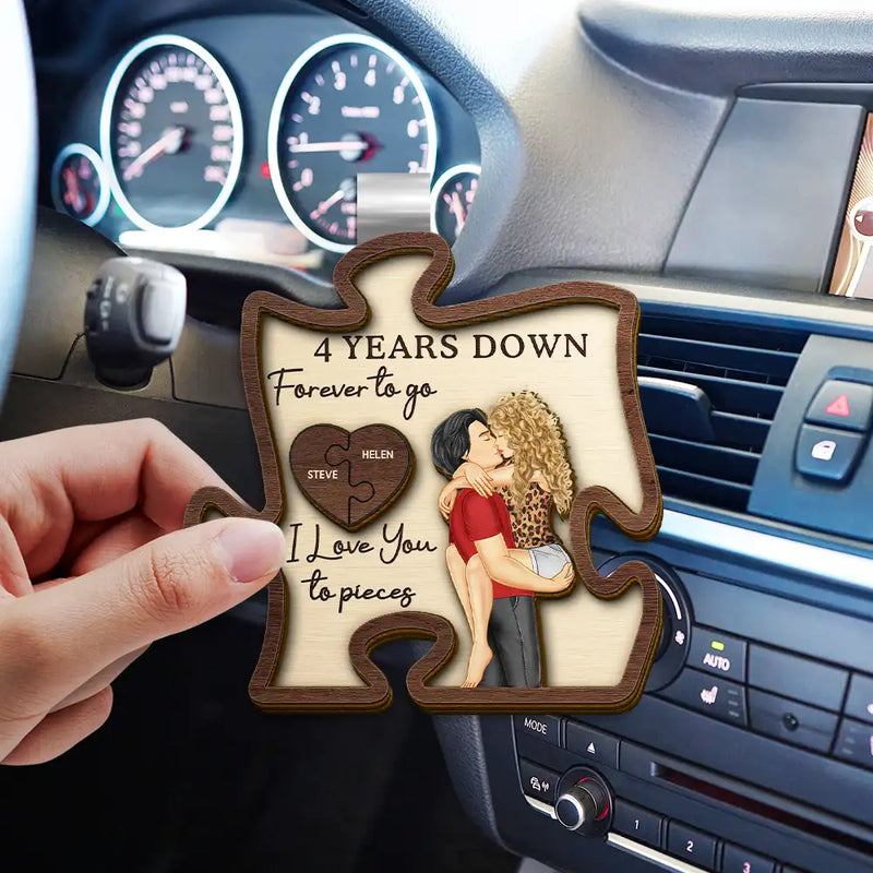 Gift For Couples,Gift For Husband,Gift For Wife,Gift For Boyfriend,Gift For Girlfriend,Love - Couple I Love You To Pieces - Personalized Custom Shaped Car Visor Clip