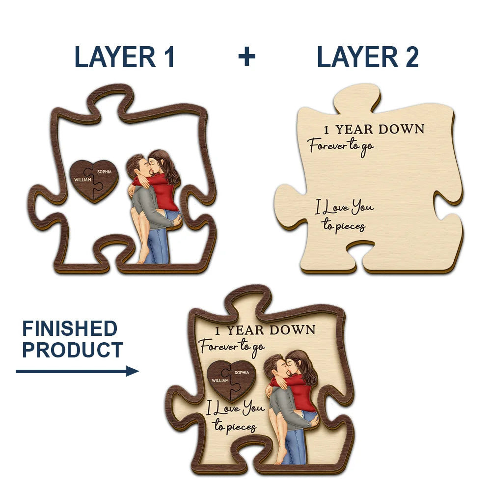 Gift For Couples,Gift For Husband,Gift For Wife,Gift For Boyfriend,Gift For Girlfriend,Love - Couple I Love You To Pieces - Personalized Custom Shaped Car Visor Clip