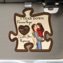 Gift For Couples,Gift For Husband,Gift For Wife,Gift For Boyfriend,Gift For Girlfriend,Love - Couple I Love You To Pieces - Personalized Custom Shaped Car Visor Clip