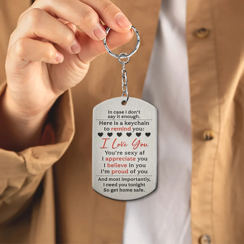 Gift For Couples, Gift For Husband, Gift For Wife, Gift For Boyfriend, Gift For Girlfriend - Remind You I Love You Couples - Personalized Aluminum Keychain