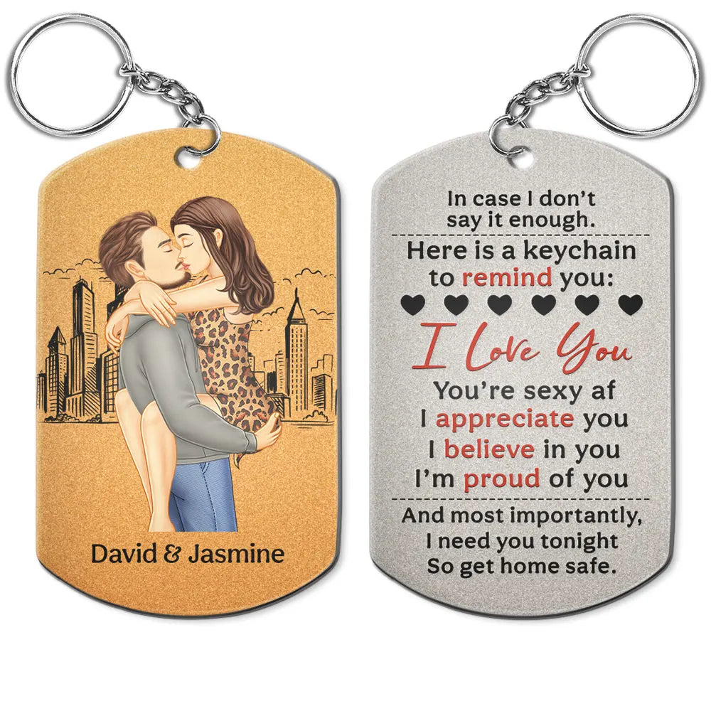 Gift For Couples, Gift For Husband, Gift For Wife, Gift For Boyfriend, Gift For Girlfriend - Remind You I Love You Couples - Personalized Aluminum Keychain