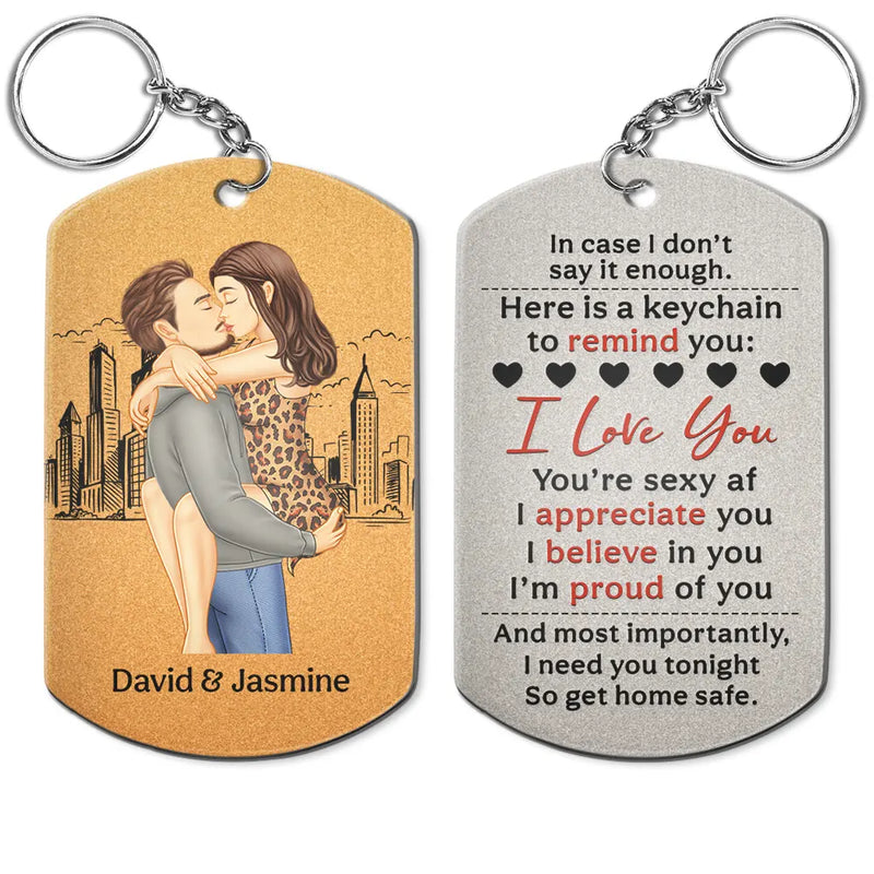 Gift For Couples, Gift For Husband, Gift For Wife, Gift For Boyfriend, Gift For Girlfriend - Remind You I Love You Couples - Personalized Aluminum Keychain