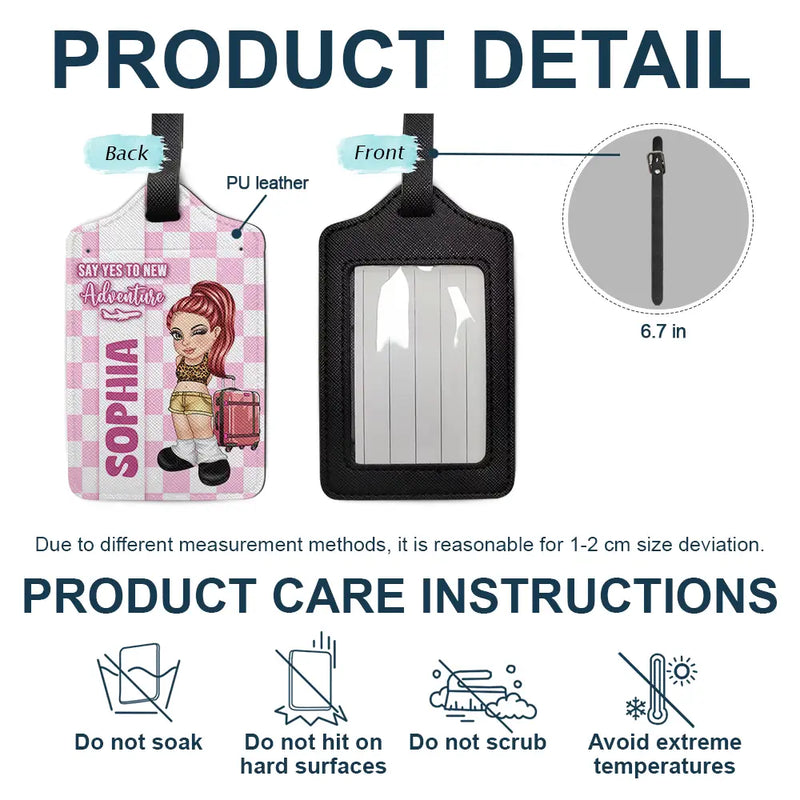 Travel, Gift For Yourself, Gift For Women, Gift For Men - Collect Moments Not Things Travel Lover Y2K - Personalized Luggage Tag