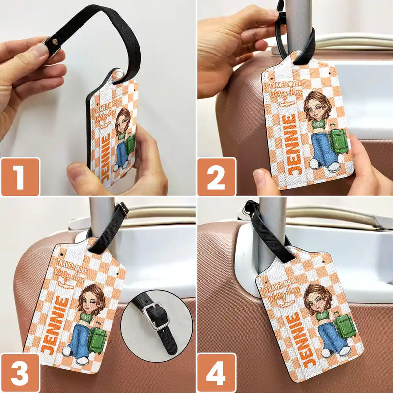 Travel, Gift For Yourself, Gift For Women, Gift For Men - Collect Moments Not Things Travel Lover Y2K - Personalized Luggage Tag