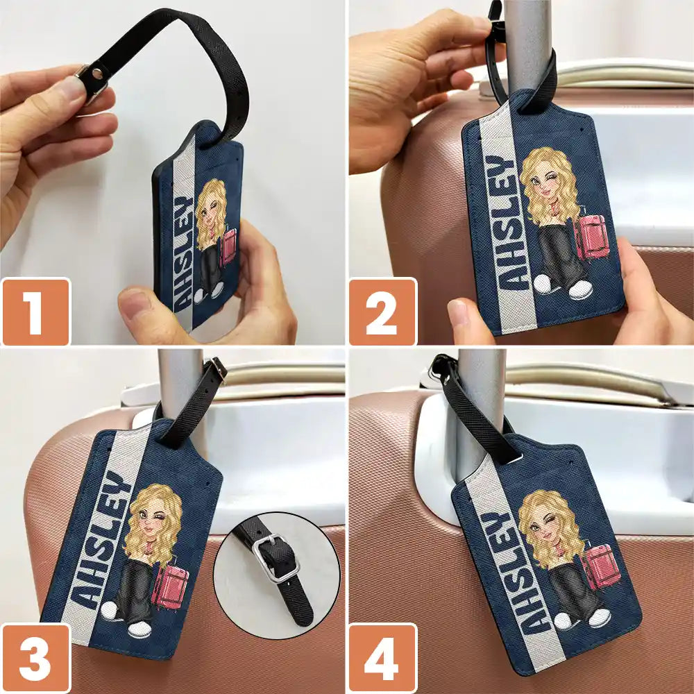 Travel, Gift For Yourself, Gift For Women, Gift For Men - Travel Is My Taherapy Travel Lover Y2K - Personalized Luggage Tag