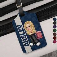 Travel, Gift For Yourself, Gift For Women, Gift For Men - Travel Is My Taherapy Travel Lover Y2K - Personalized Luggage Tag