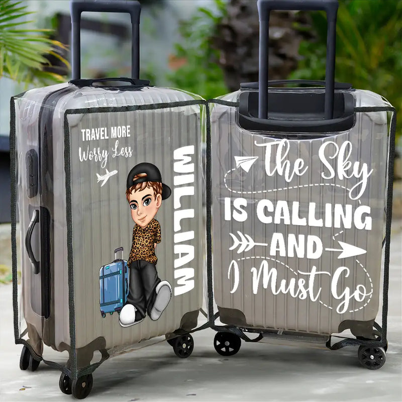 Travel, Gift For Yourself, Gift For Women, Gift For Men - Collect Moments Not Things Travel Lover Y2K - Personalized Clear Luggage Cover