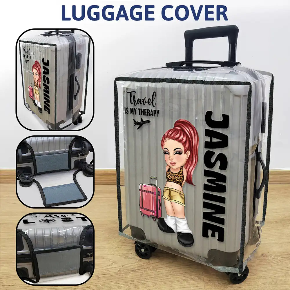 Travel, Gift For Yourself, Gift For Women, Gift For Men - Collect Moments Not Things Travel Lover Y2K - Personalized Clear Luggage Cover