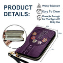 Gift For Grandma,Gift For Mother,Gift For Women,Happy - Grandma Mom Kids Birth Flowers Blooming In Love - Personalized Leather Long Wallet