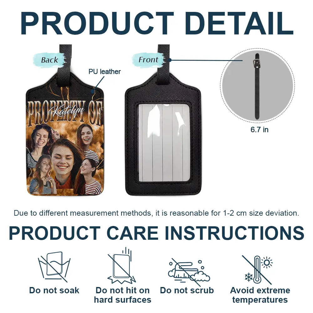 Gift For Couples, Gift For Boyfriend, Gift For Husband - Custom Photo Property Of Travel Lovers, Travellers - Personalized Luggage Tag