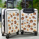 Travel,Custom Photo,Pet Lovers,Dog Lovers,Cat Lovers,Gift For Yourself - Custom Photo Funny Family Dog Cat Pet Face - Personalized Clear Luggage Cover