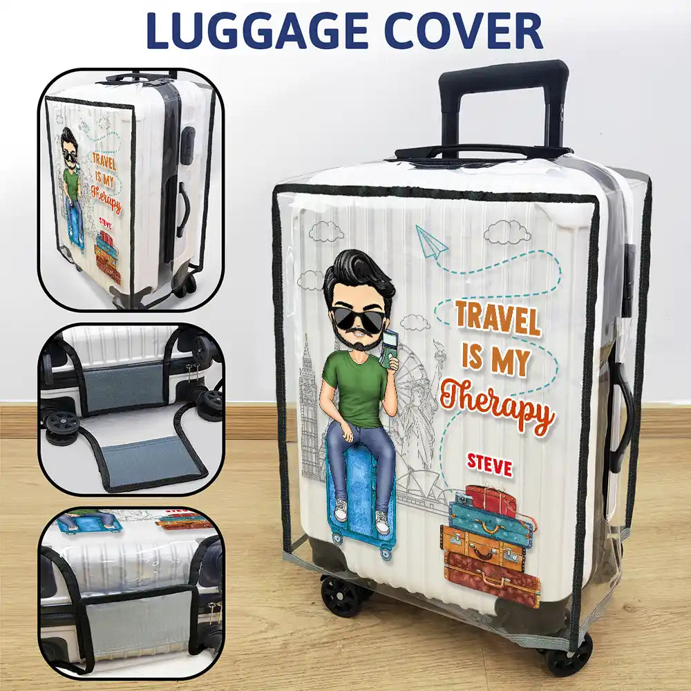 Travel,Gift For Yourself,Gift For Women,Gift For Men,Happy - It's On My List Travel Lover - Personalized Clear Luggage Cover