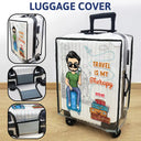 Travel,Gift For Yourself,Gift For Women,Gift For Men,Happy - It's On My List Travel Lover - Personalized Clear Luggage Cover