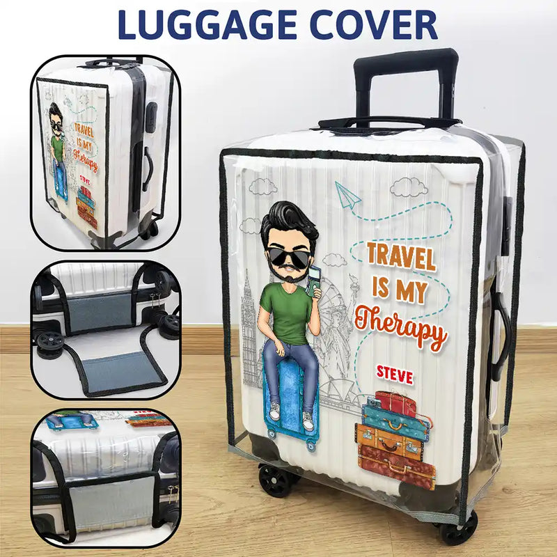 Travel,Gift For Yourself,Gift For Women,Gift For Men,Happy - It's On My List Travel Lover - Personalized Clear Luggage Cover