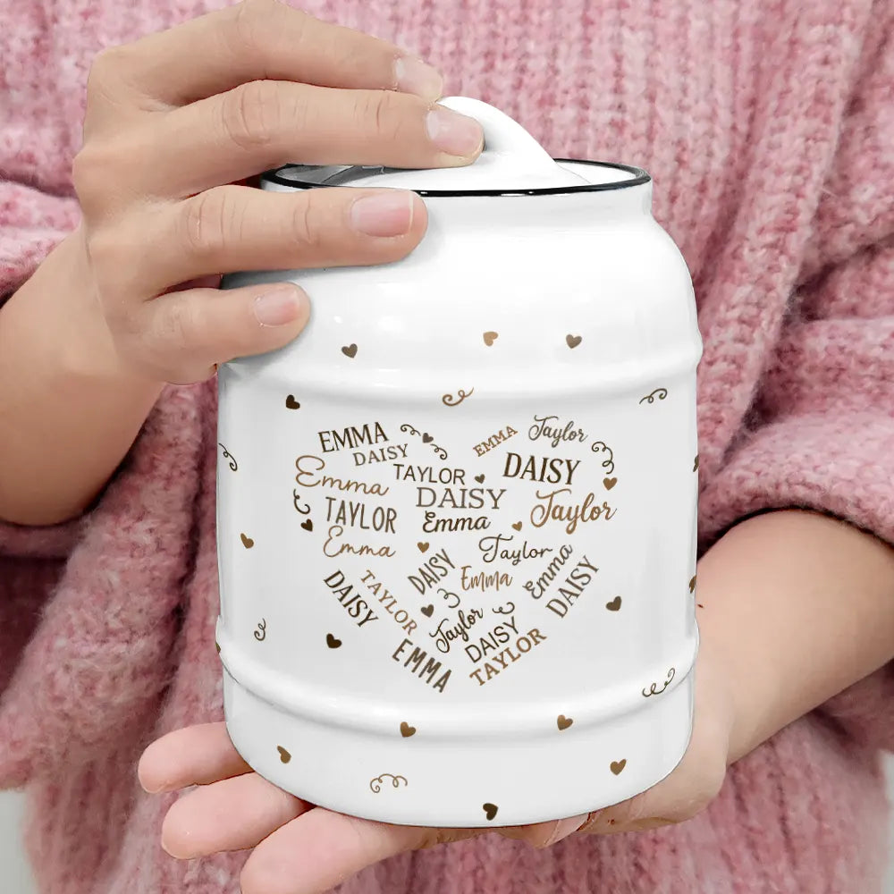 Family Kid Names Sweetheart - Personalized Cookie Jar