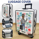 Travel, Gift For Yourself, Gift For Women, Gift For Men - Travel Is My Therapy - Personalized Clear Luggage Cover