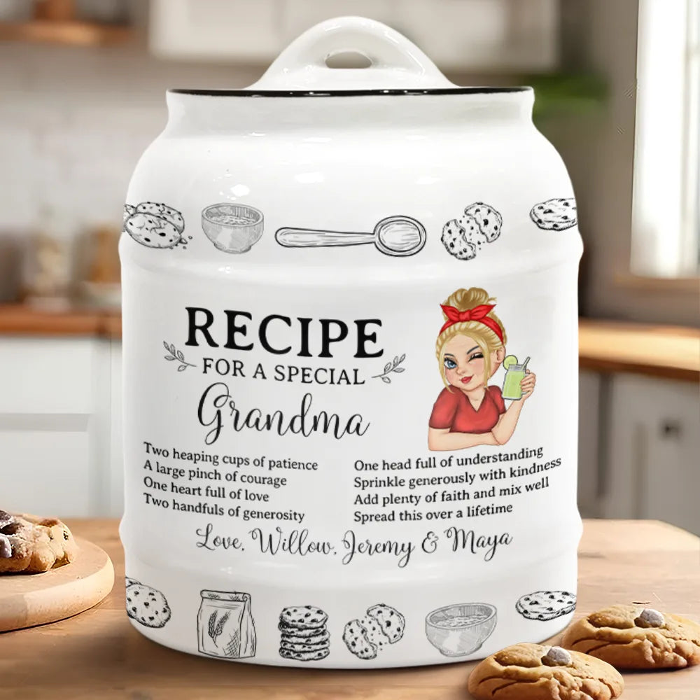 Recipe For A Special Grandma Mom - Personalized Cookie Jar