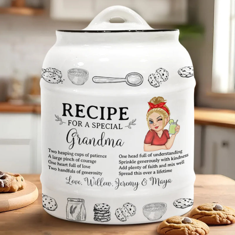 Recipe For A Special Grandma Mom - Personalized Cookie Jar