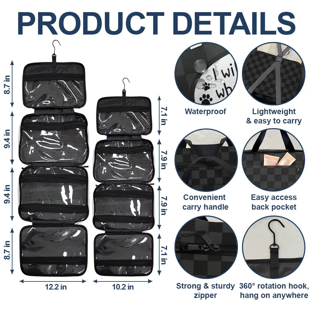 Pet Lovers, Dog Lovers, Cat Lovers - Cartoon Dog Cat Personal Stalkers - Personalized Toiletry Bag