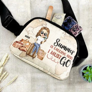 Travel,Gift For Yourself,Gift For Women,Gift For Men,Happy - Travel Is My Therapy Vintage World Map - Personalized Crossbody Belt Bag