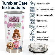 Dog Lovers,Dog Mom,Pet Lovers,Happy - Dog Mom 3D Effect - Personalized Tumbler
