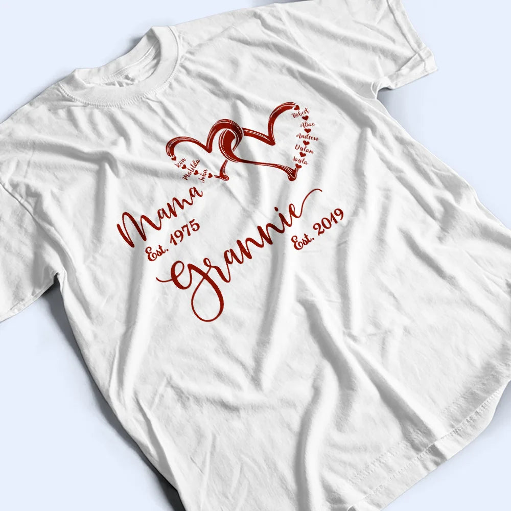 Gift For Grandma,Happy - Mom Est Grandma Est - Personalized T Shirt