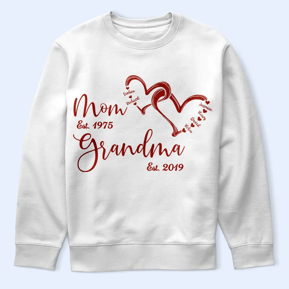 Gift For Grandma,Happy - Mom Est Grandma Est - Personalized T Shirt