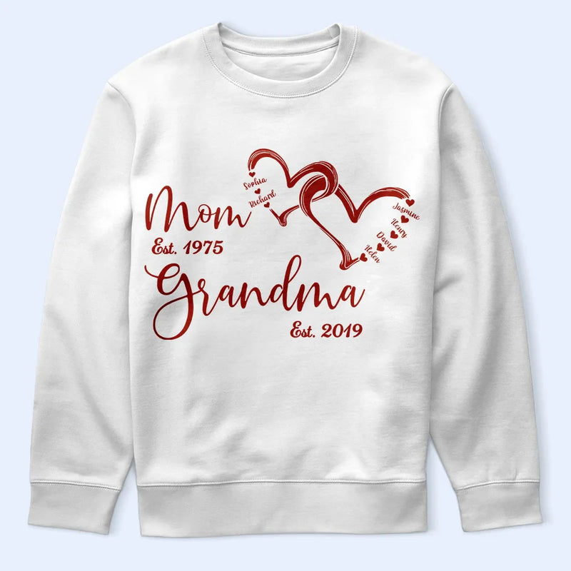 Gift For Grandma,Happy - Mom Est Grandma Est - Personalized T Shirt