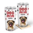 Dog Lovers,Dog Mom,Pet Lovers - Dog Mom Red 3D Effect - Personalized Tumbler
