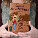 Travel, Gift For Yourself, Gift For Women, Gift For Men, Happy - Travel All Around The World - Personalized Leather Journal