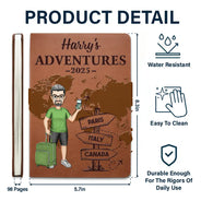 Travel, Gift For Yourself, Gift For Women, Gift For Men, Happy - Travel All Around The World - Personalized Leather Journal