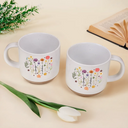 Gift For Mother, Gift For Grandma, Gift For Women, Happy - Birth Month Flower Heart - Personalized Pottery Mug