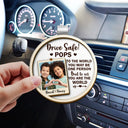 Gift For Father,Happy,Gift For Grandpa - Custom Photo To The World You May Be One Person - Personalized Custom Shaped Car Visor Clip