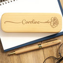 Gift For Yourself,Happy - Birth Month Flowers Sketch Girl Bloom Where You're Planted - Personalized Wooden Pen Set