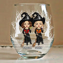 Halloween,Funny,Gift For Bestie - We're Not Sugar And Spice And Everything Nice Best Friends - Personalized Stemless Wine Glass