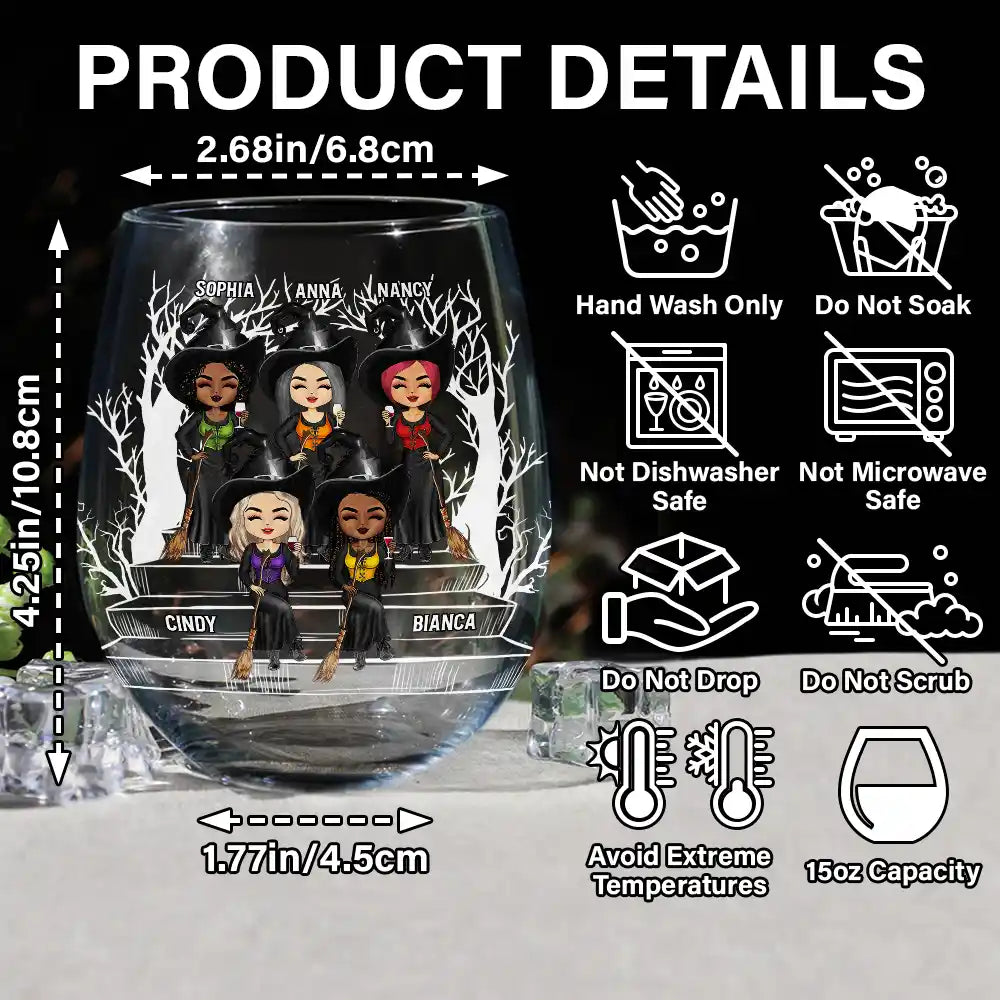 Halloween,Funny,Gift For Bestie - We're Not Sugar And Spice And Everything Nice Best Friends - Personalized Stemless Wine Glass