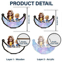 Gift For Mother,Mom,Children - Moon Young Mother Daughter Son We Love You Mom 3D Cartoon - Personalized Window Hanging Suncatcher Ornament
