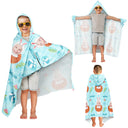 Gift For Kids,Poolside,Travel,Summer,Happy,Swimming,Gift For Daughter,Gift For Son - Custom Photo Summer Fun Kid's Animal Cosplay With Float Ring - Personalized Hooded Beach Towel