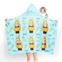 Gift For Kids,Poolside,Travel,Summer,Happy,Swimming,Gift For Daughter,Gift For Son - Custom Photo Summer Fun Kid's Animal Cosplay With Float Ring - Personalized Hooded Beach Towel