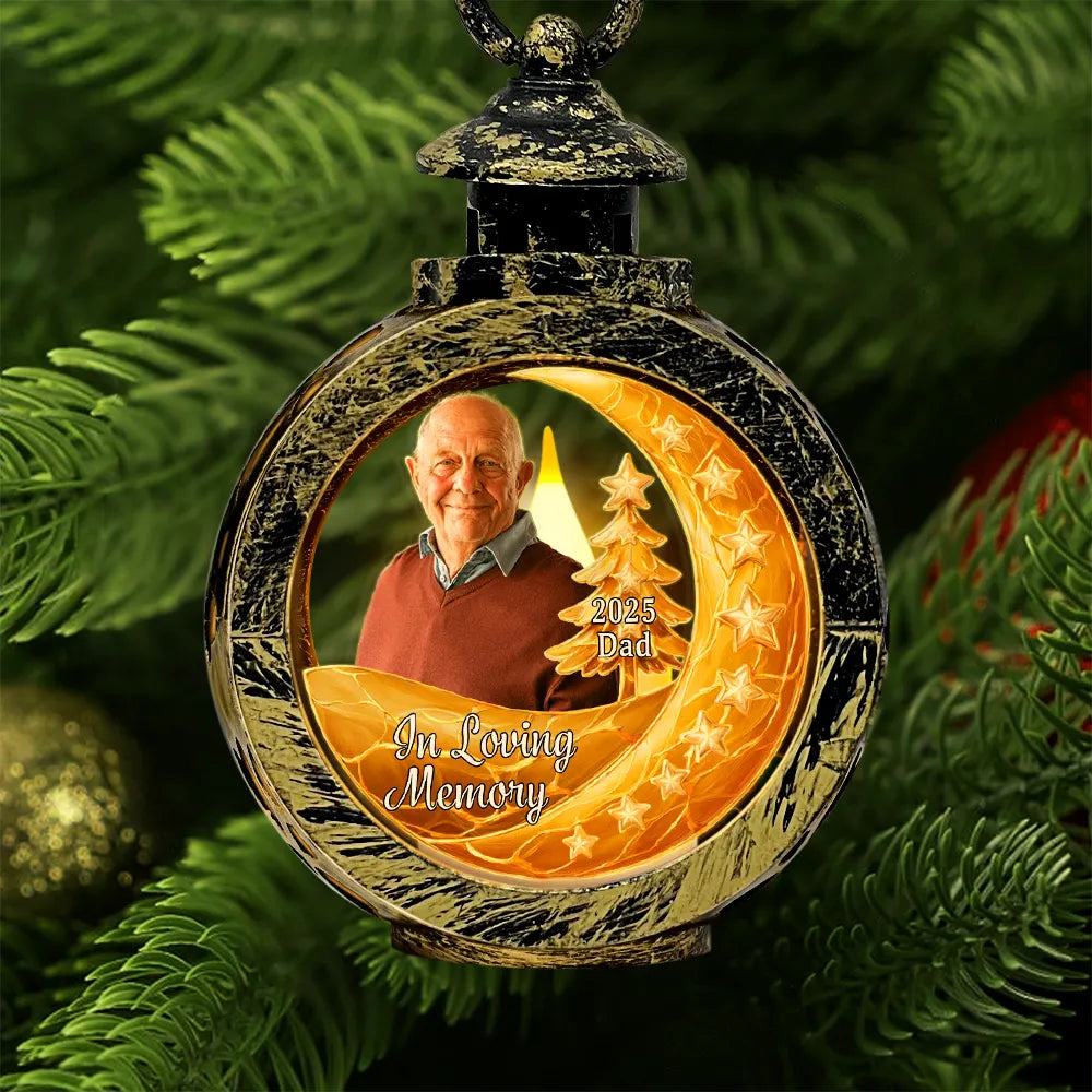 Dog Lovers,Dog Mom,Dog Dad,Dog Couple,Christmas,Pet Mom,Pet Dad,Pet Couple,Cat Lovers,Cat Mom,Cat Dad,Cat Couple,Family,Pet Lovers,Gift For Women,Gift For Men,Memorial,Sad - Custom Photo Memorial The Starry Moon I'm Always With You - Personalized Candlelight Lantern Ornament