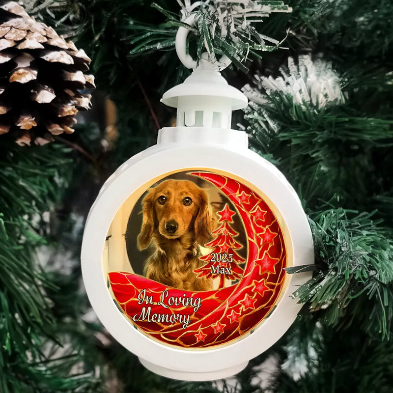 Dog Lovers,Dog Mom,Dog Dad,Dog Couple,Christmas,Pet Mom,Pet Dad,Pet Couple,Cat Lovers,Cat Mom,Cat Dad,Cat Couple,Family,Pet Lovers,Gift For Women,Gift For Men,Memorial,Sad - Custom Photo Memorial The Starry Moon I'm Always With You - Personalized Candlelight Lantern Ornament