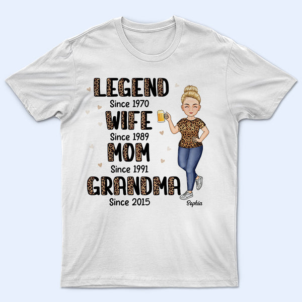Légende Femme Maman Grand-mère - Cadeau pour mère et grand-mère - T-shirt personnalisé