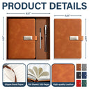 Christmas,Reading,Gift For Yourself,Vector,Happy - Blooming In Love Birth Month Flower - Personalized Leather Notebook Set