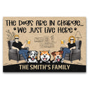 Family Couple The Dogs Are In Charge - Gift For Dog Lovers - Personalized Custom Doormat