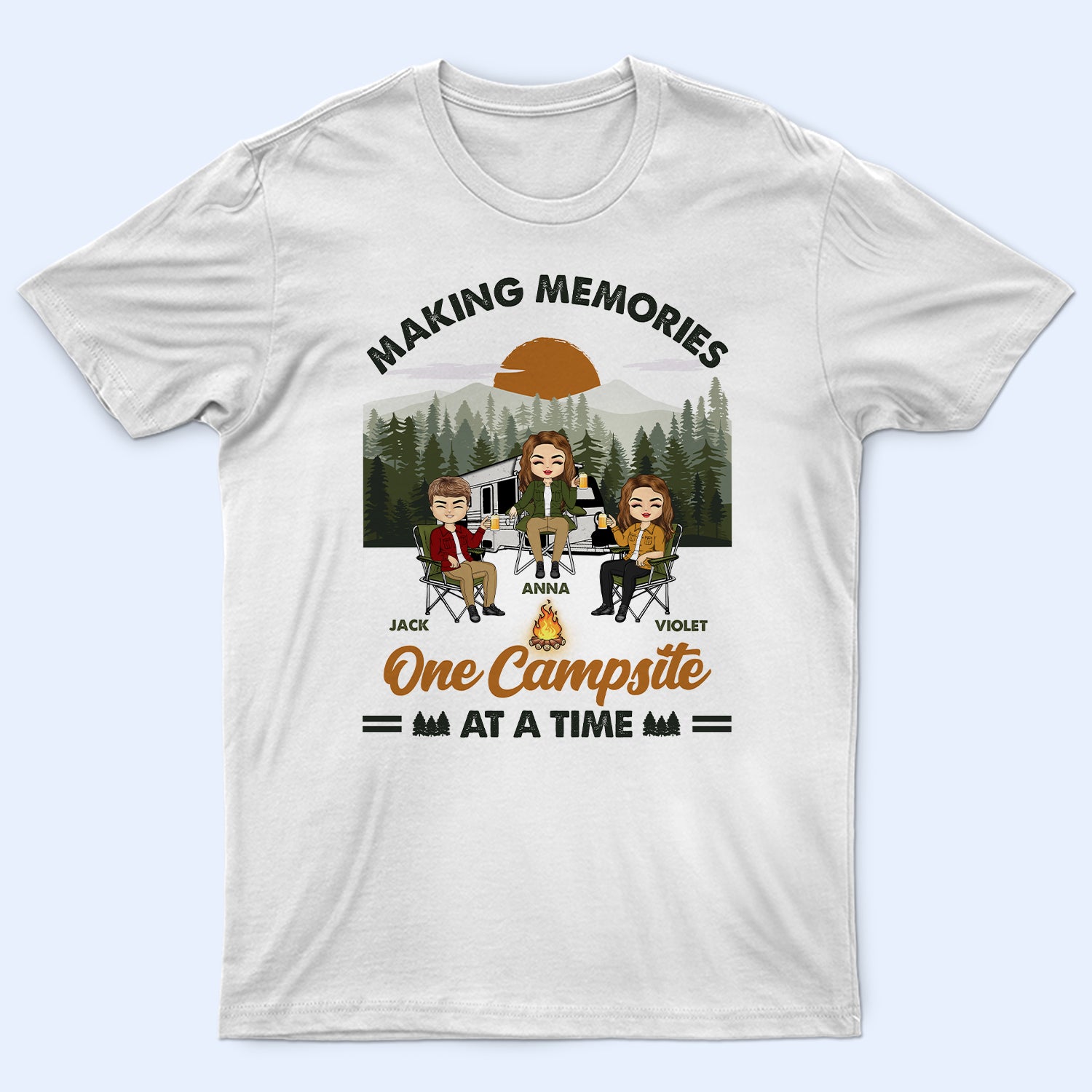 Camping Making Memories One Campsite At A Time - Gift For Bestie - Personalized Custom T Shirt