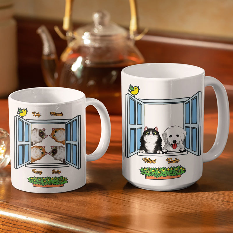 Good Morning Human Servant - Gift For Pet Lover - Personalized Custom White Edge-to-Edge Mug
